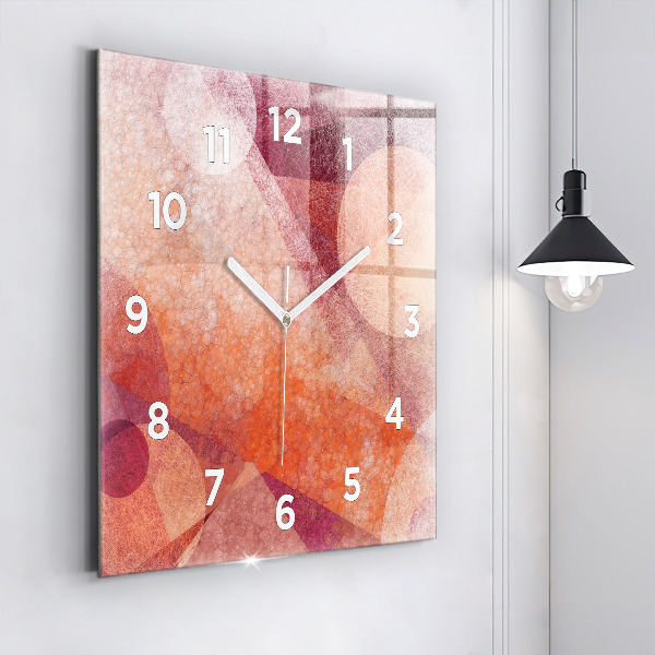 Ceas pătrat de perete din sticlă Abstracția geometrică