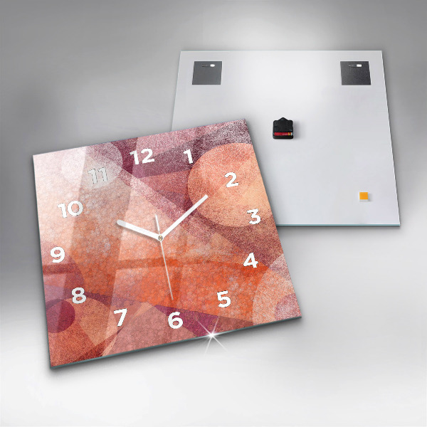 Ceas pătrat de perete din sticlă Abstracția geometrică