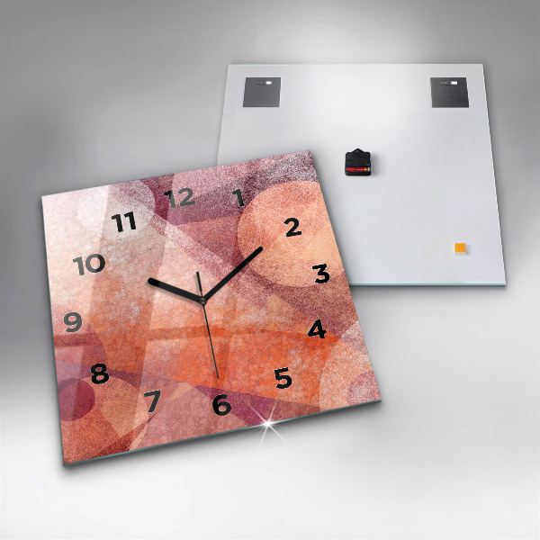 Ceas pătrat de perete din sticlă Abstracția geometrică