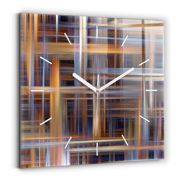 Ceas pătrat de perete din sticlă Abstracția geometriei