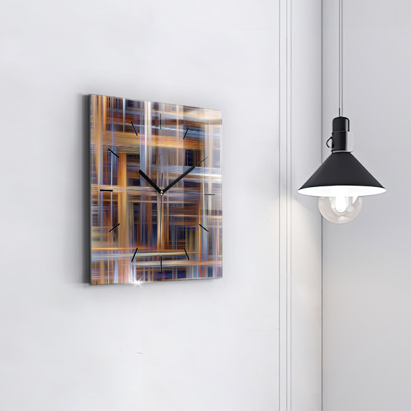 Ceas pătrat de perete din sticlă Abstracția geometriei