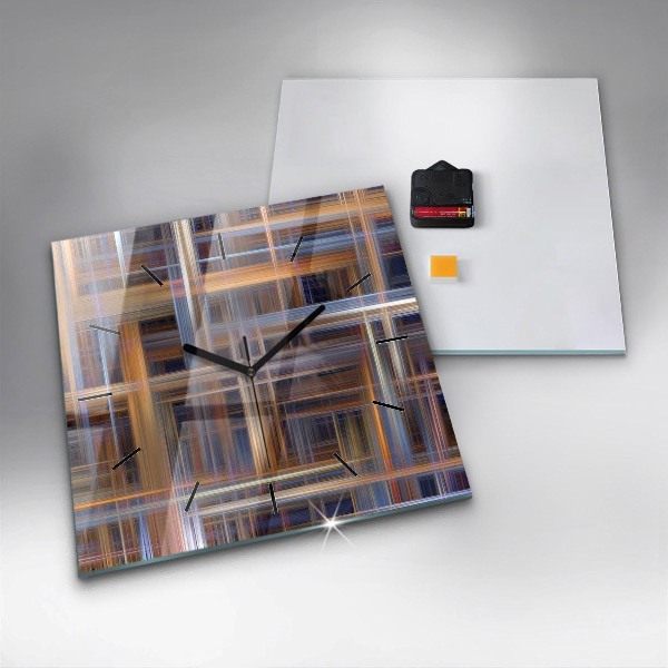 Ceas pătrat de perete din sticlă Abstracția geometriei