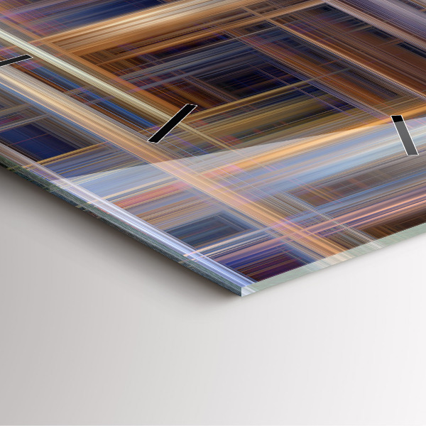 Ceas pătrat de perete din sticlă Abstracția geometriei