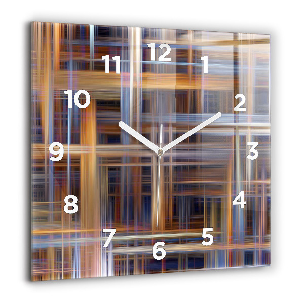 Ceas pătrat de perete din sticlă Abstracția geometriei