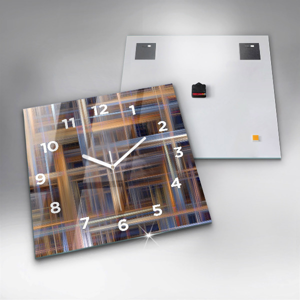 Ceas pătrat de perete din sticlă Abstracția geometriei