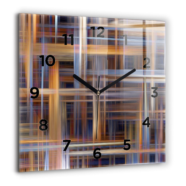 Ceas pătrat de perete din sticlă Abstracția geometriei
