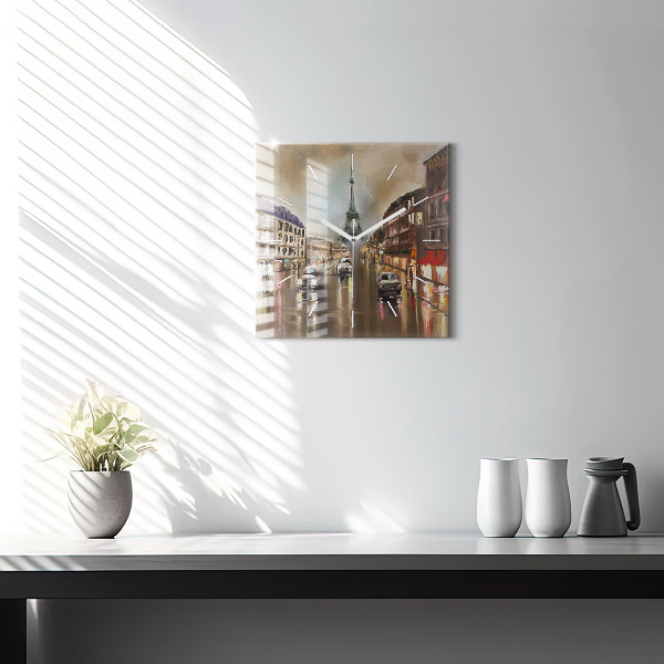 Ceas pătrat de perete din sticlă Arhitectura orașului Paris