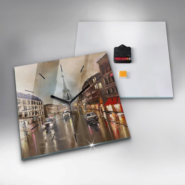 Ceas pătrat de perete din sticlă Arhitectura orașului Paris