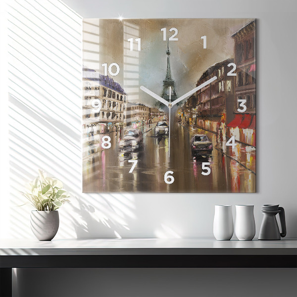 Ceas pătrat de perete din sticlă Arhitectura orașului Paris