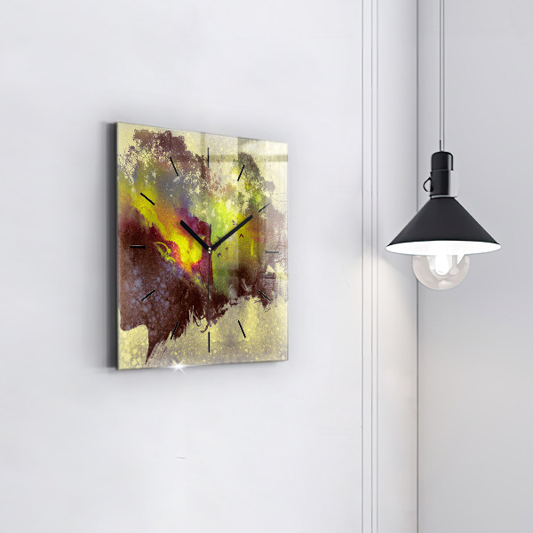 Ceas pătrat de perete din sticlă Femeie în pădure