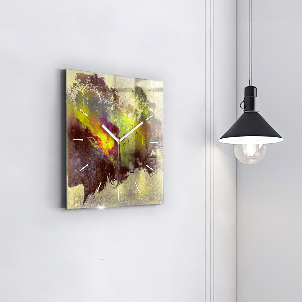 Ceas pătrat de perete din sticlă Femeie în pădure