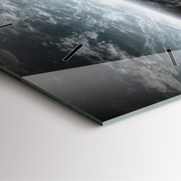 Ceas pătrat de perete din sticlă Spațiul și planetele