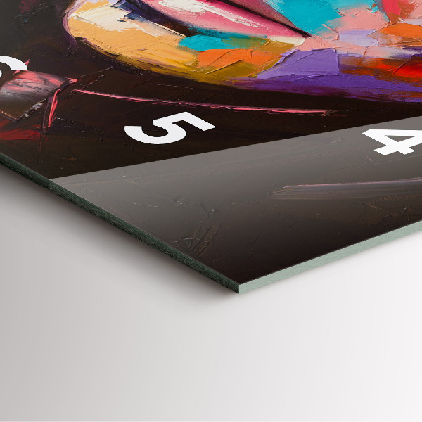 Ceas pătrat de perete din sticlă Portretul unei femei