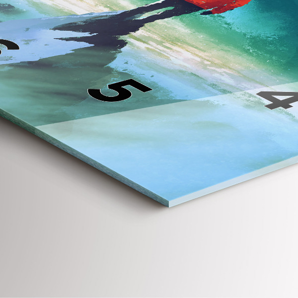 Ceas pătrat de perete din sticlă Omul pe lună