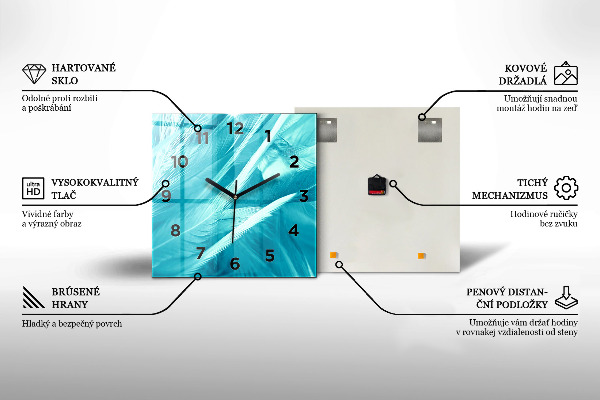 Ceas pătrat de perete din sticlă Chipul colorat de femeie
