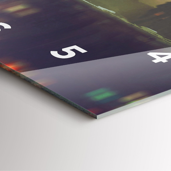 Ceas pătrat de perete din sticlă Oameni cu umbrele