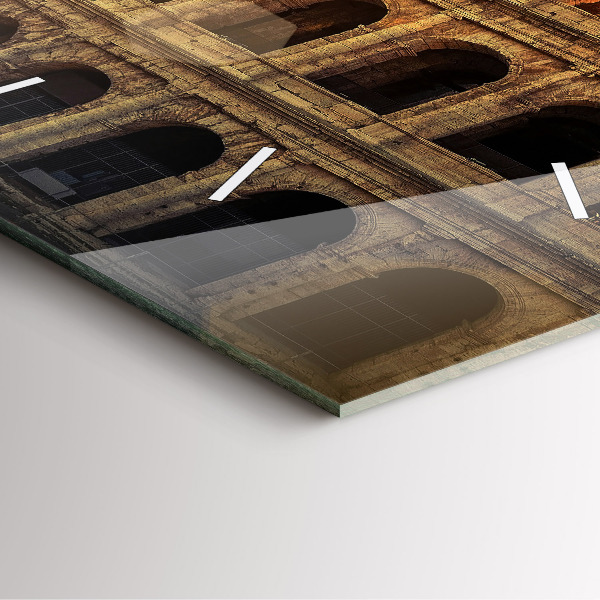 Ceas pătrat de perete din sticlă Colosseumul Roman