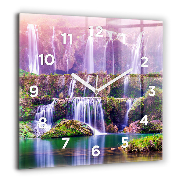 Ceas pătrat de perete din sticlă Cascada Jiulong China
