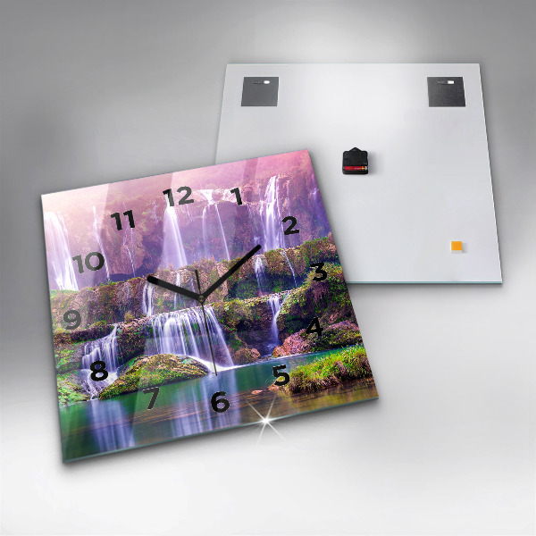 Ceas pătrat de perete din sticlă Cascada Jiulong China