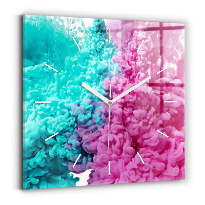 Ceas pătrat de perete din sticlă Artă modernă – pete