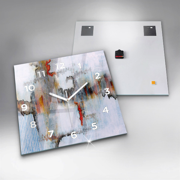 Ceas pătrat de perete din sticlă Abstracția