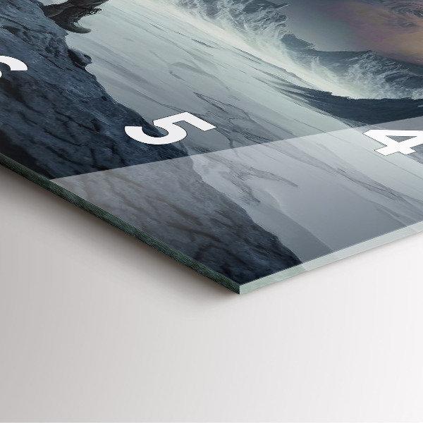 Ceas pătrat de perete din sticlă Omul pe fundalul lunii