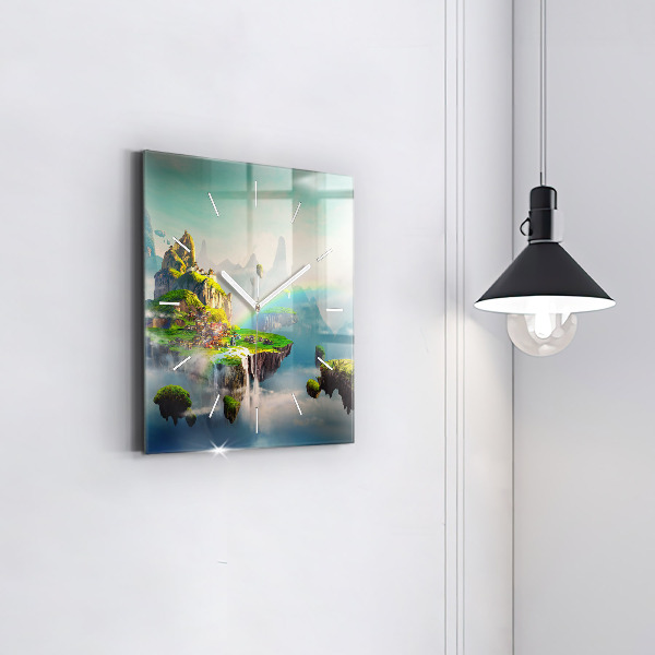 Ceas pătrat de perete din sticlă fantezie chinezească