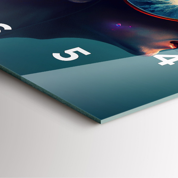 Ceas pătrat de perete din sticlă Lumea futuristă