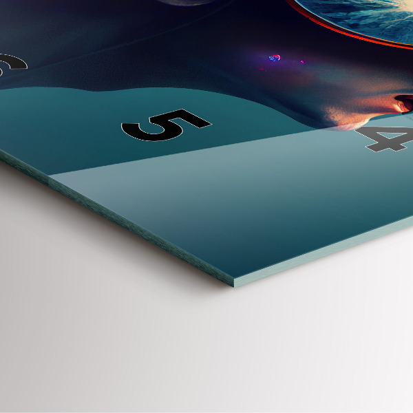 Ceas pătrat de perete din sticlă Lumea futuristă