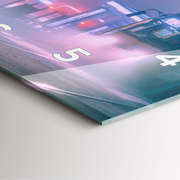 Ceas pătrat de perete din sticlă Varșovia în ceață