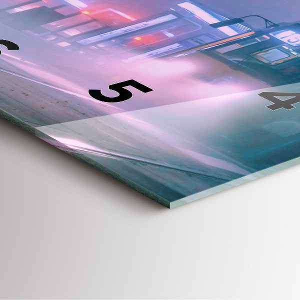 Ceas pătrat de perete din sticlă Varșovia în ceață