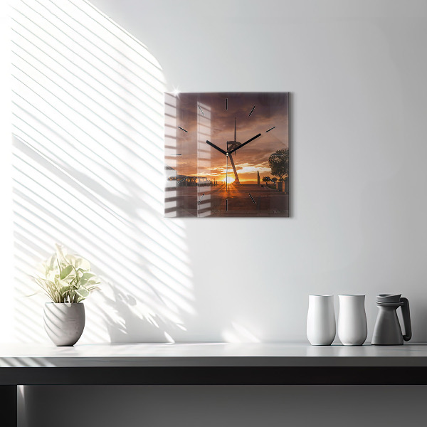 Ceas pătrat de perete din sticlă Parcul Olimpic Barcelona