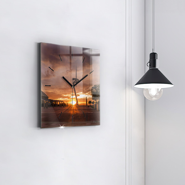 Ceas pătrat de perete din sticlă Parcul Olimpic Barcelona