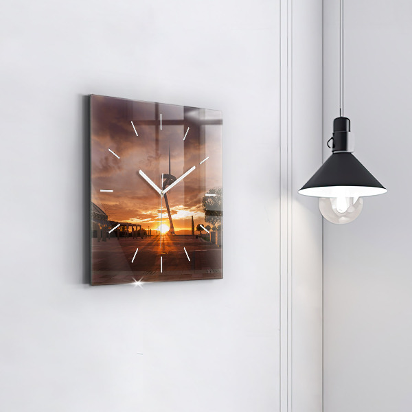 Ceas pătrat de perete din sticlă Parcul Olimpic Barcelona