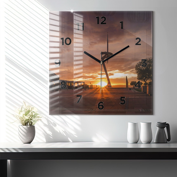 Ceas pătrat de perete din sticlă Parcul Olimpic Barcelona