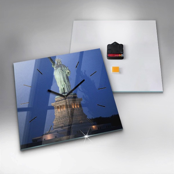 Ceas pătrat de perete din sticlă Statuia Libertății New York