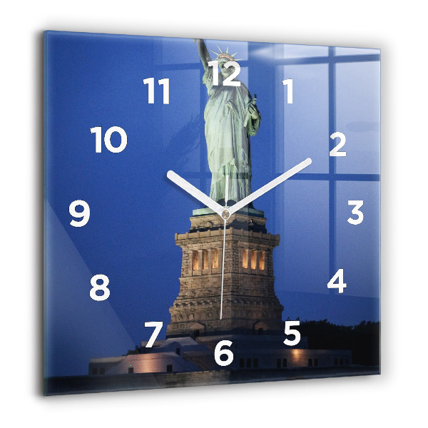 Ceas pătrat de perete din sticlă Statuia Libertății New York