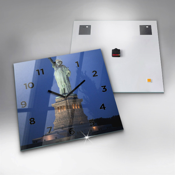 Ceas pătrat de perete din sticlă Statuia Libertății New York