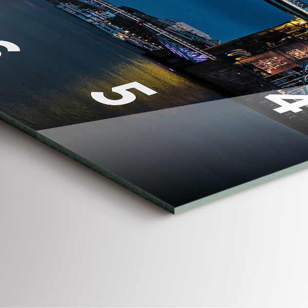 Ceas pătrat de perete din sticlă Tower Bridge Londra noaptea