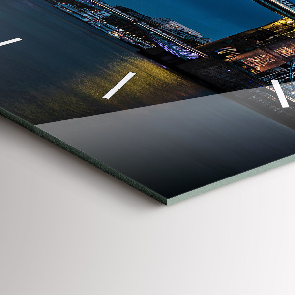 Ceas pătrat de perete din sticlă Tower Bridge Londra noaptea