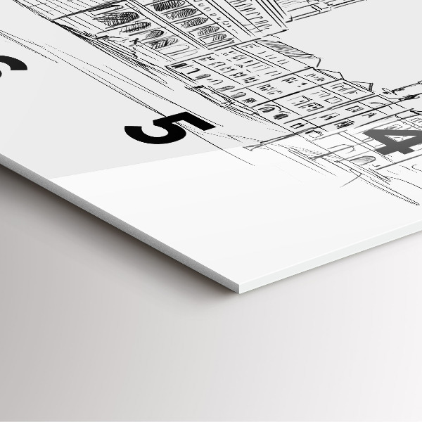 Ceas pătrat de perete din sticlă Schiță a orașului vechi Poznań