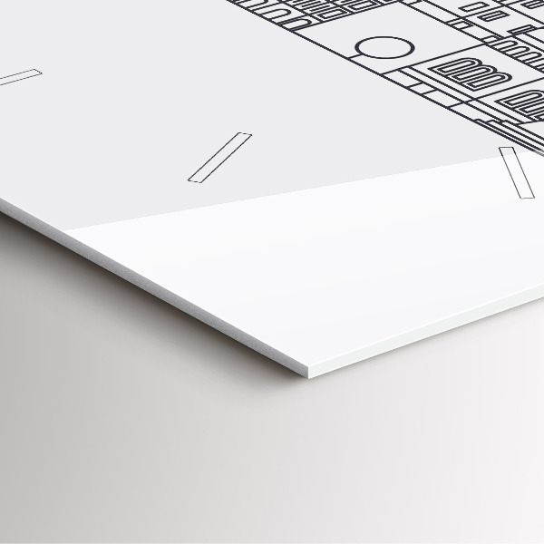 Ceas pătrat de perete din sticlă Panorama arhitecturii Łódź