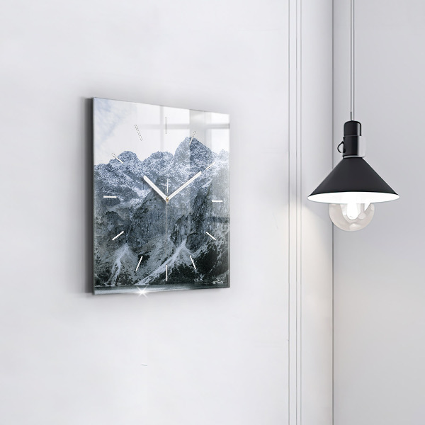 Ceas pătrat de perete din sticlă Morskie Oko în Munții Tatra