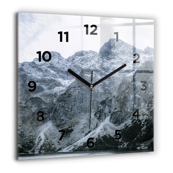 Ceas pătrat de perete din sticlă Morskie Oko în Munții Tatra