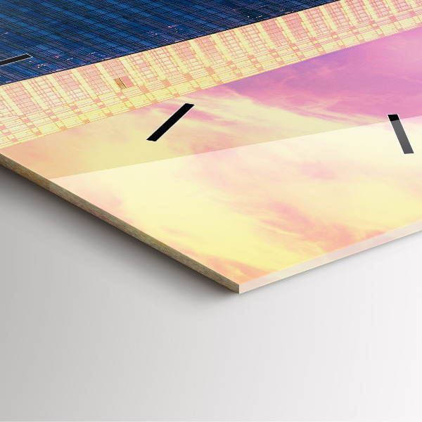 Ceas pătrat de perete din sticlă Zgârie-nori din Varșovia