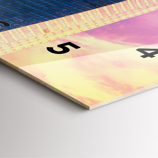 Ceas pătrat de perete din sticlă Zgârie-nori din Varșovia