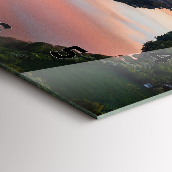 Ceas pătrat de perete din sticlă Vedere la lac