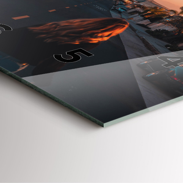 Ceas pătrat de perete din sticlă Femeie pe drum