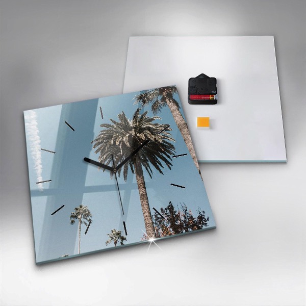 Ceas pătrat de perete din sticlă Palmieri din Los Angeles