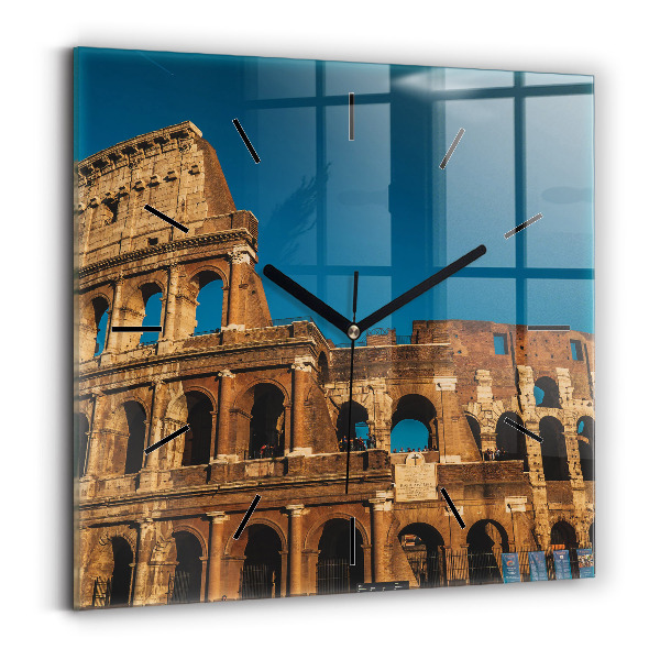 Ceas pătrat de perete din sticlă Colosseumul din Italia